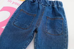 AS-1578B طقم 4 قطع ( قميص + جكيت + بنطلون جينز + ببيونة)