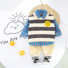 AS-1580B طقم ولادي 3 قطع ( قميص + فست صوف + بنطلون)