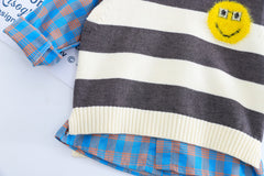 AS-1580B طقم ولادي 3 قطع ( قميص + فست صوف + بنطلون)