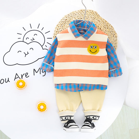 AS-1580B طقم ولادي 3 قطع ( قميص + فست صوف + بنطلون)