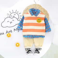 AS-1580B طقم ولادي 3 قطع ( قميص + فست صوف + بنطلون)