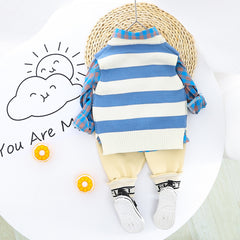 AS-1580B طقم ولادي 3 قطع ( قميص + فست صوف + بنطلون)