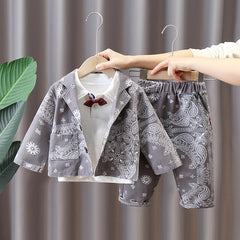 AS-1590B بدلة 4 قطع ( بلوزة + جكيت + بنطلون + ببيونة)