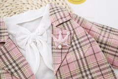 AS-1615G طقم بناتي 3 قطع ( جكيت + بلوزة + تنورة)