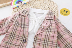 AS-1615G طقم بناتي 3 قطع ( جكيت + بلوزة + تنورة)