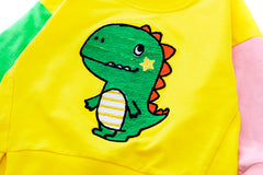 AS-1679G طقم قطعتين ولادي + بناتي ( بلوزة قطنية + بنطلون جينز ناعم )