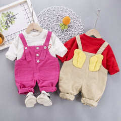 AS-1681G طقم افرهول قطعتين ( افرهول مع جناحات من الظهر + بلوزة قطنية )