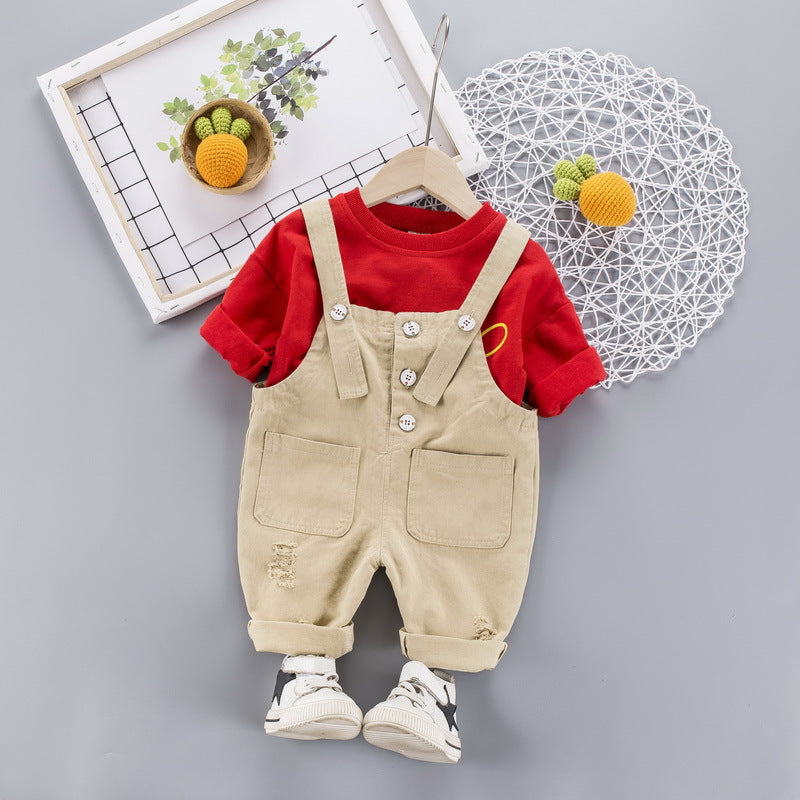 AS-1681G طقم افرهول قطعتين ( افرهول مع جناحات من الظهر + بلوزة قطنية )