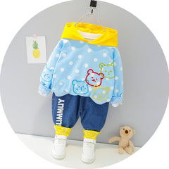 AS-1693G طقم قطعتين ( بلوزة قطنية + بنطلون جينز )