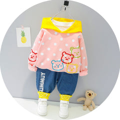 AS-1693G طقم قطعتين ( بلوزة قطنية + بنطلون جينز )