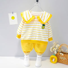 AS-1701G طقم بصور والوان الفواكه قطعتين  ( بلوزة + بنطلون) خريفي / ربيعي