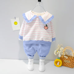 AS-1701G طقم بصور والوان الفواكه قطعتين  ( بلوزة + بنطلون) خريفي / ربيعي