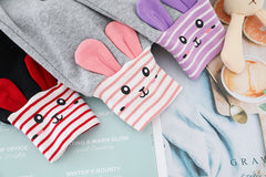 AS-1704G طقم ارنوب قطني قطعتين ( بلوزة مزينة بالشيفون + بنطلون)