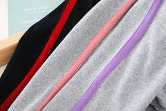 AS-1704G طقم ارنوب قطني قطعتين ( بلوزة مزينة بالشيفون + بنطلون)