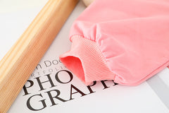 AS-1704G طقم ارنوب قطني قطعتين ( بلوزة مزينة بالشيفون + بنطلون)