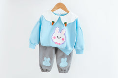 AS-1709G طقم الارنوب القطني ( بلوزة + بنطلون )