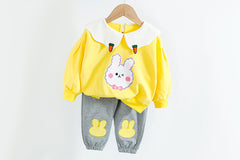 AS-1709G طقم الارنوب القطني ( بلوزة + بنطلون )