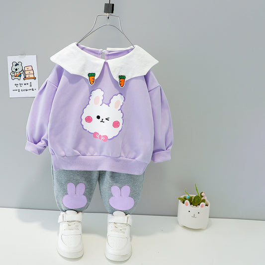 AS-1709G طقم الارنوب القطني ( بلوزة + بنطلون )