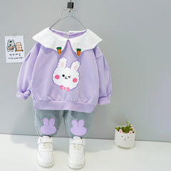 AS-1709G طقم الارنوب القطني ( بلوزة + بنطلون )