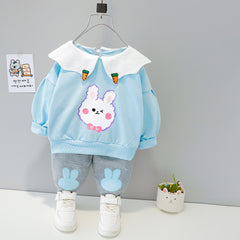 AS-1709G طقم الارنوب القطني ( بلوزة + بنطلون )