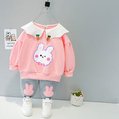 AS-1709G طقم الارنوب القطني ( بلوزة + بنطلون )