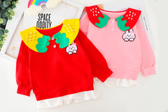 AS-1714G طقم بناتي قطني قطعتين ( بلوزة + بنطلون فيزون)