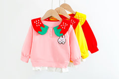 AS-1714G طقم بناتي قطني قطعتين ( بلوزة + بنطلون فيزون)