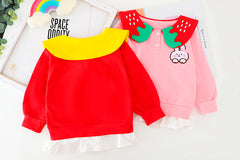 AS-1714G طقم بناتي قطني قطعتين ( بلوزة + بنطلون فيزون)