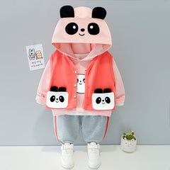 AS-1719G  طقم الباندا بجي 3 قطع ( بلوزة + فست + بنطلون)