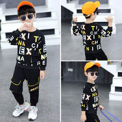 AS-1992B طقم سبورت قطن ولادي قطعتين ( بلوزة + بنطلون)