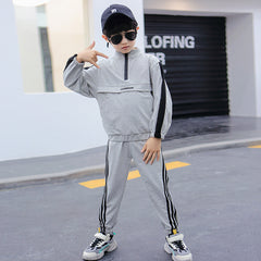 AS-1995B طقم سبورت قطن ولادي قطعتين ( بلوزة + بنطلون)