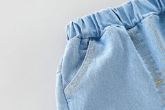 AS-2059B طقم 3 قطع ( بلوزة + قميص + بنطلون جينز )