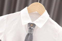 AS-2099B بدلة ولادي قطنية دافية بتجي 4 قطع ( جكيت + قميص+ جرافة+ بنطلون)