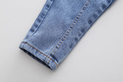 AS-2104B طقم جينز ولادي قطعتين ( بلوزة قطنية + بنطلون جينز ناعم)