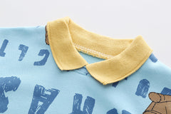 AS-2104B طقم جينز ولادي قطعتين ( بلوزة قطنية + بنطلون جينز ناعم)