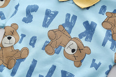 AS-2104B طقم جينز ولادي قطعتين ( بلوزة قطنية + بنطلون جينز ناعم)