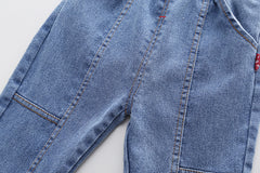 AS-2104B طقم جينز ولادي قطعتين ( بلوزة قطنية + بنطلون جينز ناعم)