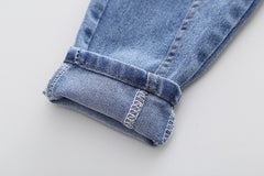 AS-2104B طقم جينز ولادي قطعتين ( بلوزة قطنية + بنطلون جينز ناعم)