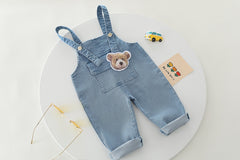 AS-2115B طقم أفرهول جينز ناعم + بلوزة قطنية دافية