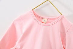 AS-2218G طقم 3 قطع ( فستان كم كامل + جاكيت جينز + فيزون قطني) خريفي وربيعي دافئ