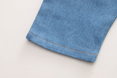 AS-2657B طقم قطني قطعتين ( بلوزة قطنية + أفرهول جينز )