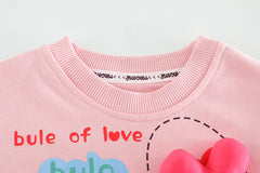 AS-2662G طقم بناتي قطني مزين برسومات مميزة ( بلوزة قطنية + بنطلون فيزون)