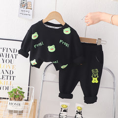 AS-2675B طقم قطني ولادي قطعتين ( بلوزة + بنطلون )