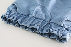 AS-2677G طقم جينز بناتي قطعتين ( بلوزة + بنطلون جينز )