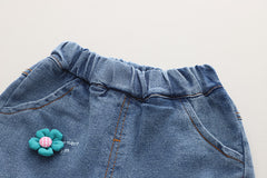 AS-2754G طقم بناتي 3 قطع ( قميص + جكيت مورد+ بنطلون جينز ناعم )