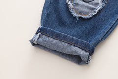 AS-3005B طقم ولادي 4 قطع ( قميص + فست صوف + بنطلون جينز + جرافة )