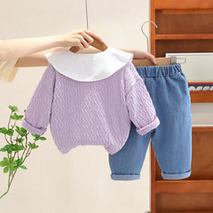 AS-3201G طقم بناتي 3 قطع ( جكيت + قميص + بنطلون جينز )