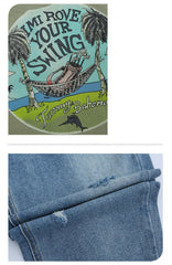 FU14042024-30 طقم بناتي قطعتين ( بلوزة قطنية + بنطلون جينز ناعم )