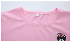 FU14042024-31 فستان بناتي قطعتين ( جينز + بلوزة قطنية )