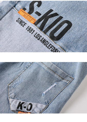 FU14042024-37 طقم ولادي صيفي قطعتين ( بلوز قطنية + بنطلون جينز)